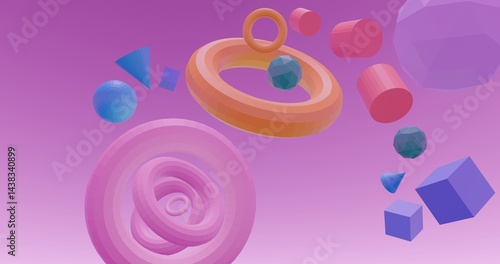 3d retro wallpaper 80s style, pink and blue colors