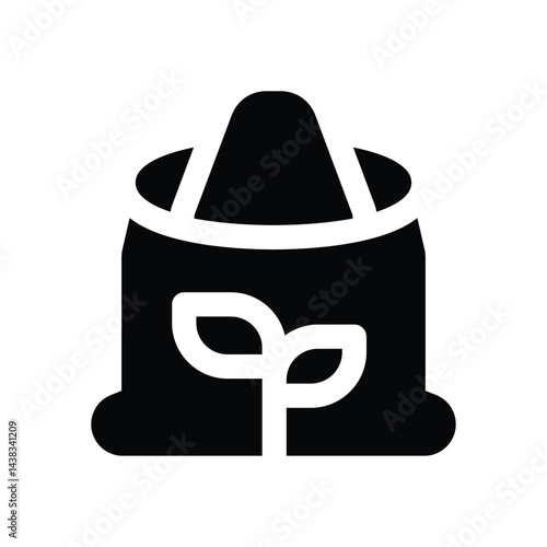 flour glyph icon. Strong and solid vector icon for websites, mobile interfaces, presentations, and visual branding. High quality and easy to edit.