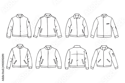 Leather jacket line art