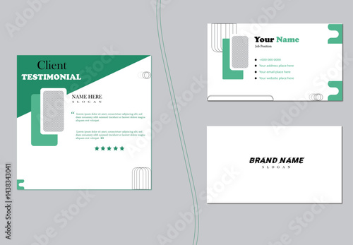 Business card and testimonial design ai file.