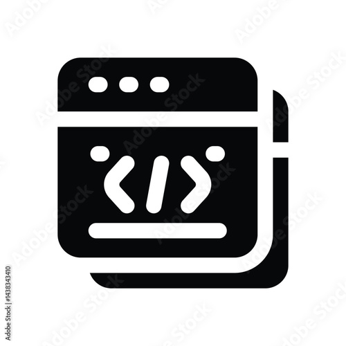 coding glyph icon. Strong and solid vector icon for websites, mobile interfaces, presentations, and visual branding. High quality and easy to edit.