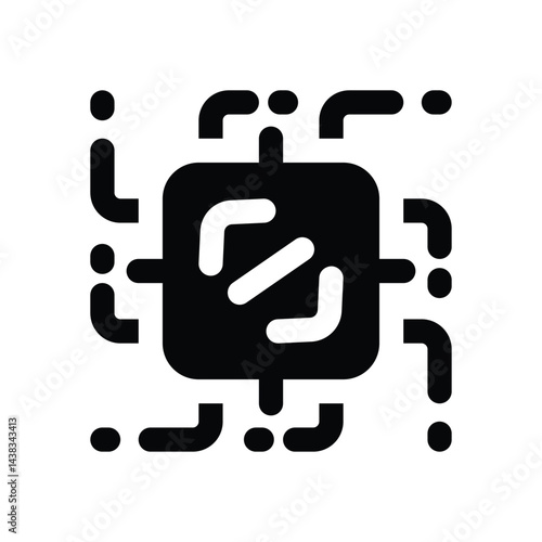 chip glyph icon. Strong and solid vector icon for websites, mobile interfaces, presentations, and visual branding. High quality and easy to edit.