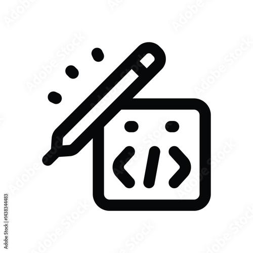 writing code line icon. Clean and minimalist vector icon for websites, mobile apps, presentations, and logos. Fully scalable and customizable for any project.