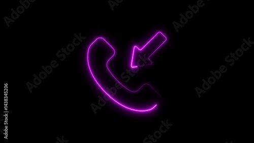 Wallpaper Mural Incoming call neon sign animation shining on dark background modern communication symbol Torontodigital.ca