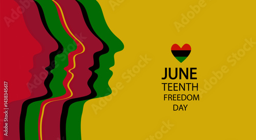 Juneteenth Freedom Day background. Freedom Day in the United States of America.Vector hand drawn doodle line art  illustration.