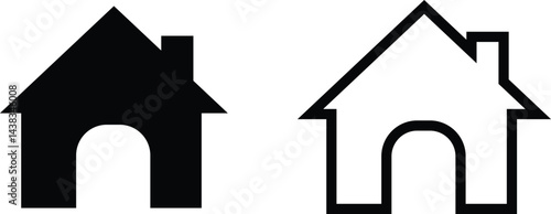 Home icons set. House symbol. A real estate objects and houses black flat and line vector collection isolated on transparent background. Investment, residential building, city, apartment.