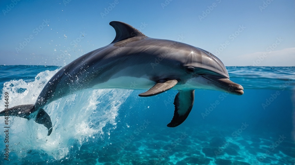 Obraz premium dolphin in the water, Generative Ai