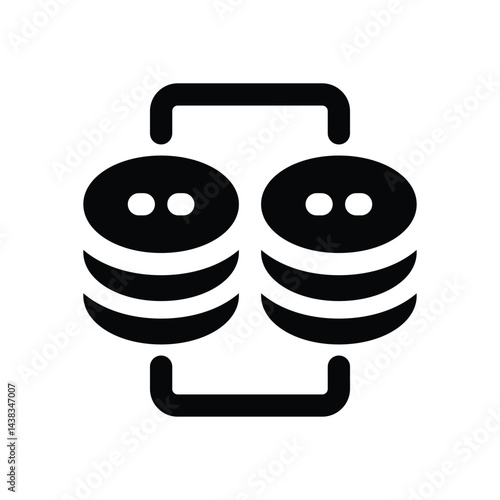 transfer server glyph icon. Strong and solid vector icon for websites, mobile interfaces, presentations, and visual branding. High quality and easy to edit.