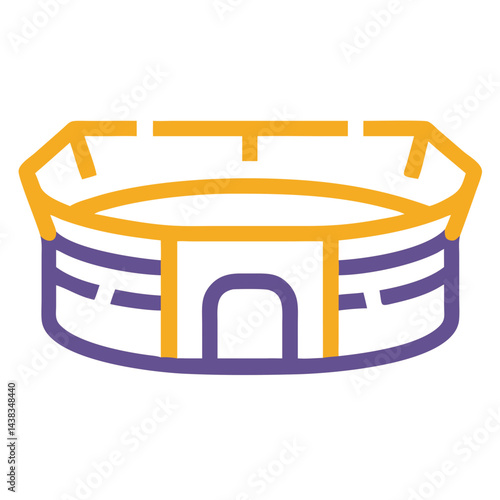 Stadium Icon with Architectural Design for Sports and Events