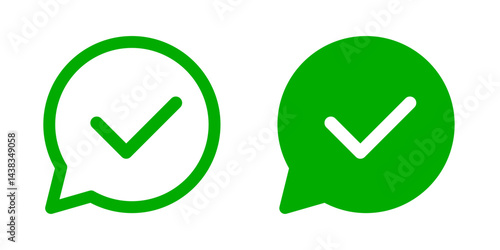 Green check mark icon, approval tick sign, accept checkmark, correct check mark, checkbox