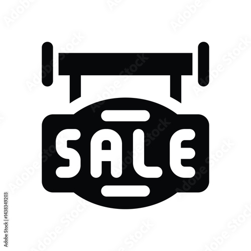 sale glyph icon. Strong and solid vector icon for websites, mobile interfaces, presentations, and visual branding. High quality and easy to edit.
