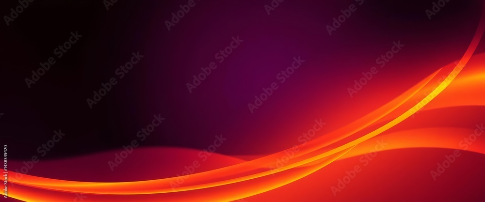 Fototapeta premium Dark purple-orange-yellow gradient wave background with grainy texture and glowing effect, yellow, orange background