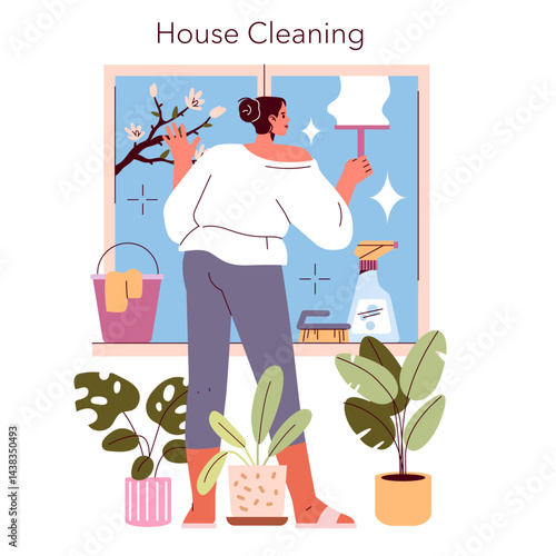 Spring Equinox Day. Flat Vector Illustration