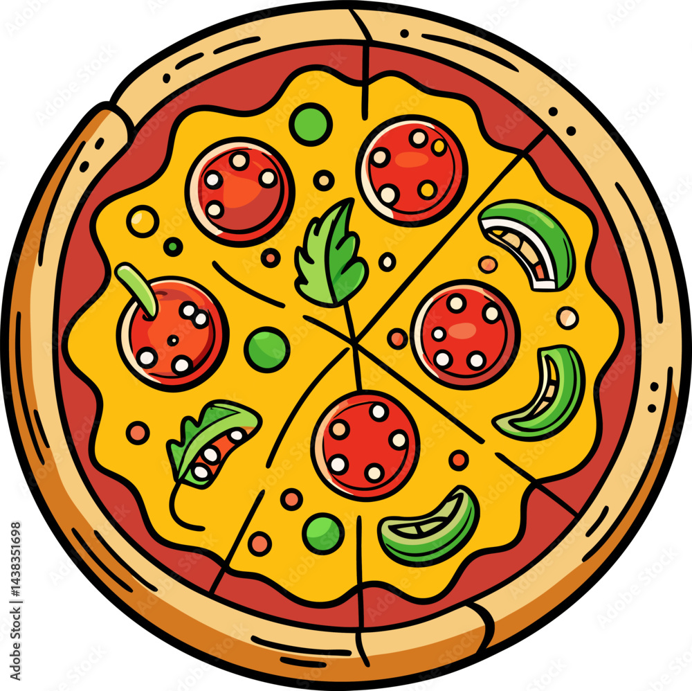 Fototapeta premium vector illustration of pizza