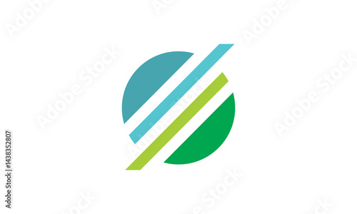 round green abstract technology company logo