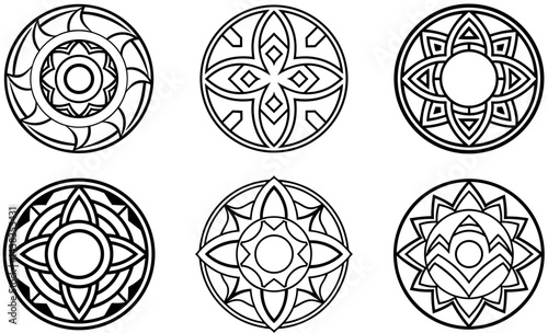  Ornate Circular Designs for Coloring or Decoration