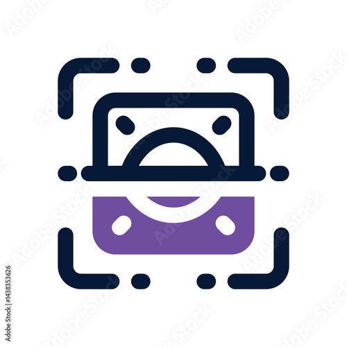 eye scanner dual tone icon. Sleek and modern vector icon for websites, mobile apps, marketing materials, and corporate design. Fully scalable and ready to use.