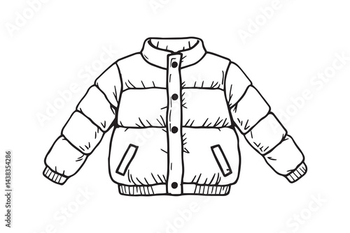 Puffer jacket line art