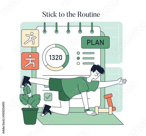 Pilates. Flat Vector Illustration