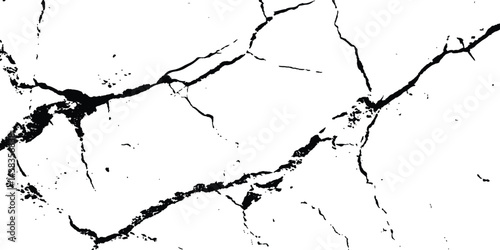 Cracks on transparent background. Cracks texture for design. Cracked concrete wall covered with gray cement texture as background, Vector grunge cracked texture style with cracked texture