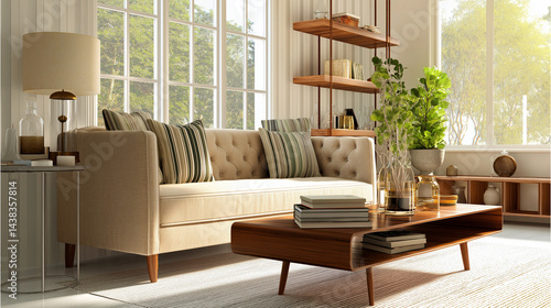 Cozy living room with natural light and decor.
