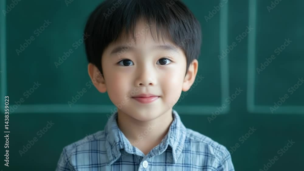 A cheerful boy in a classroom setting. A cheerful boy in a classroom setting.