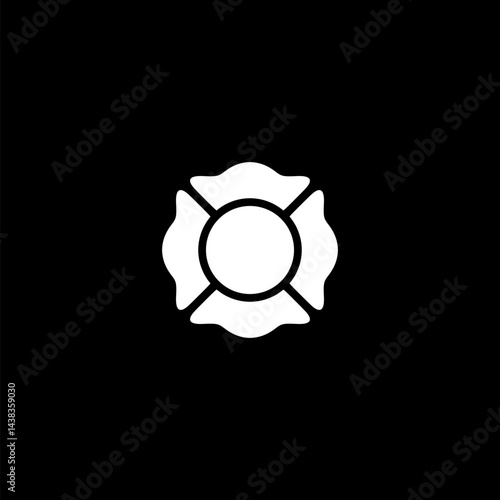 Fire Department badge icon isolated on black background