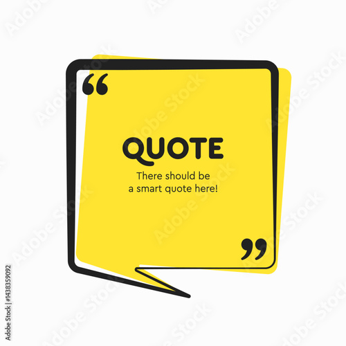 Speech bubble. Space for quote text, frame message