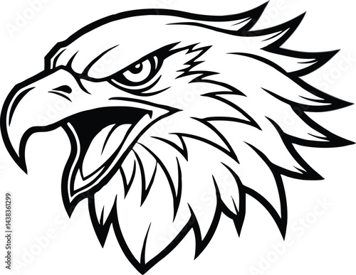 The fearsome and adventurous eagle head icon 