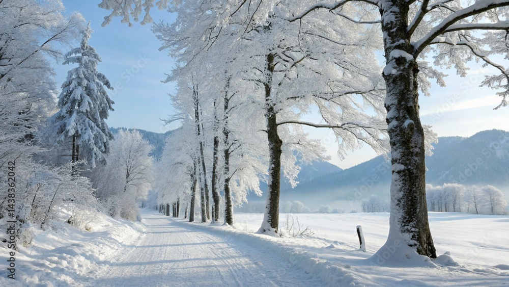 Obraz premium winter forest in the snow