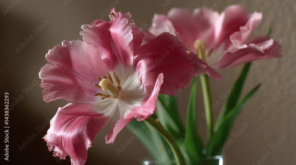 Fototapeta premium Pink tulips close-up