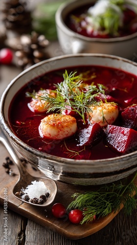 Wallpaper Mural Red soup with dumplings Torontodigital.ca