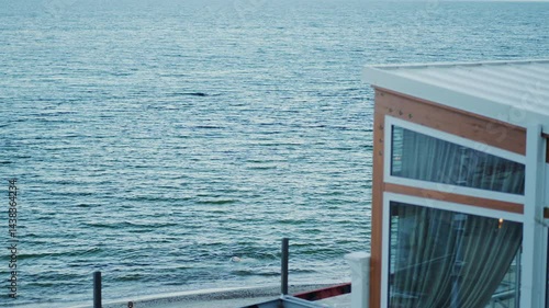 house on the sea.
Terrace with sea view.
Windows overlook the ocean.
Sunset on the sea