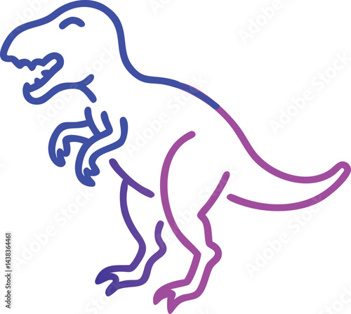 Tyrannosaurus rex dinosaur vector and illustration of black line art dinosaur Illustration of tyrannosaurus rex, black and white silhouette.