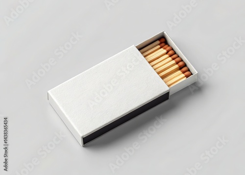 Blank White Matchbox with Wooden Matches