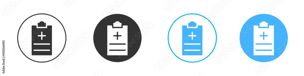 Fototapeta premium Medical record icon simple flat vector icon pack