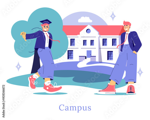 College Choise. Flat Vector Illustration