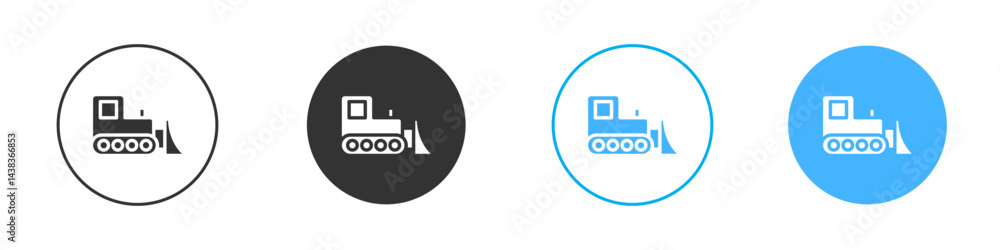 Bulldozer icon simple flat vector icon pack