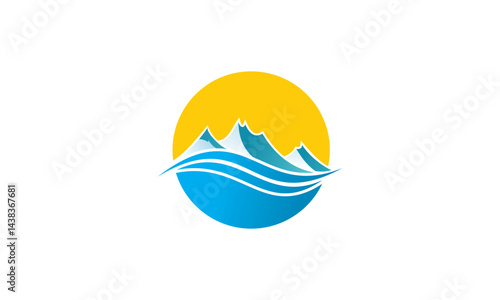 mountain nature icon vector logo