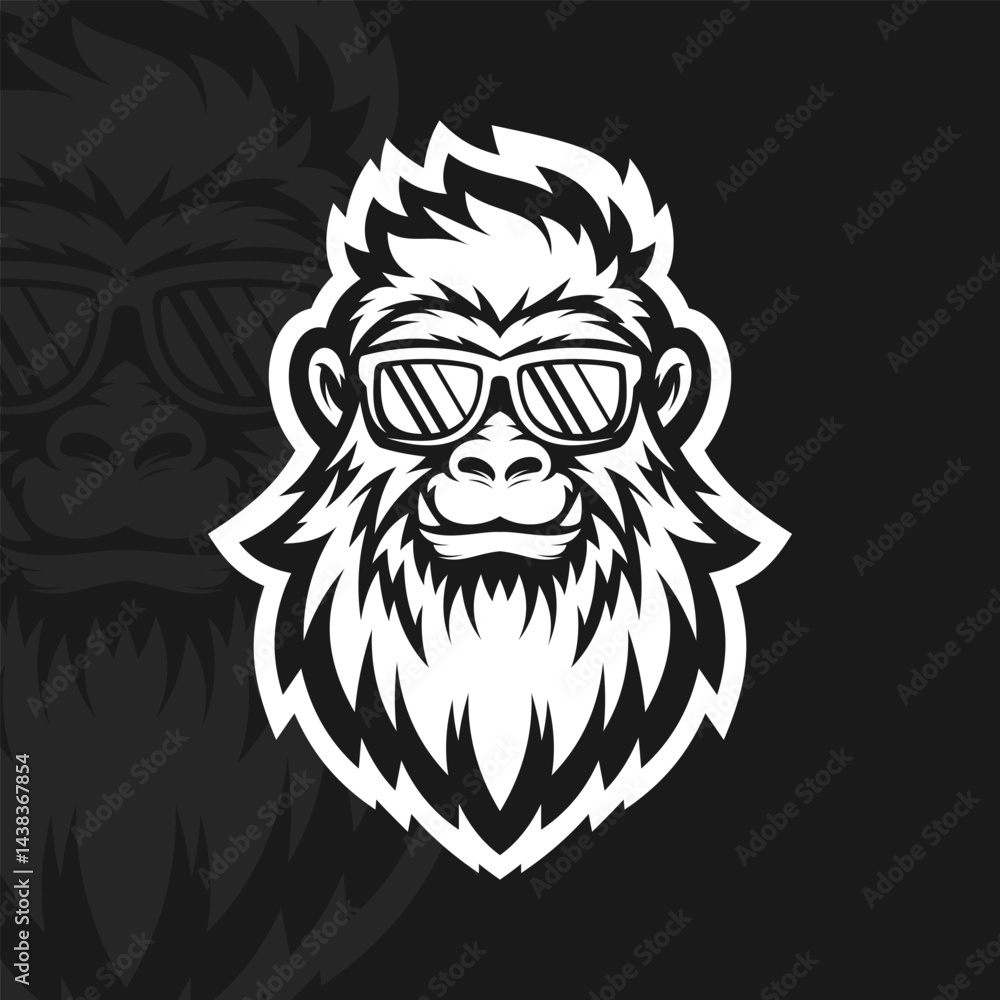 Obraz premium Yeti with eyeglasses, illustration mascot design esport