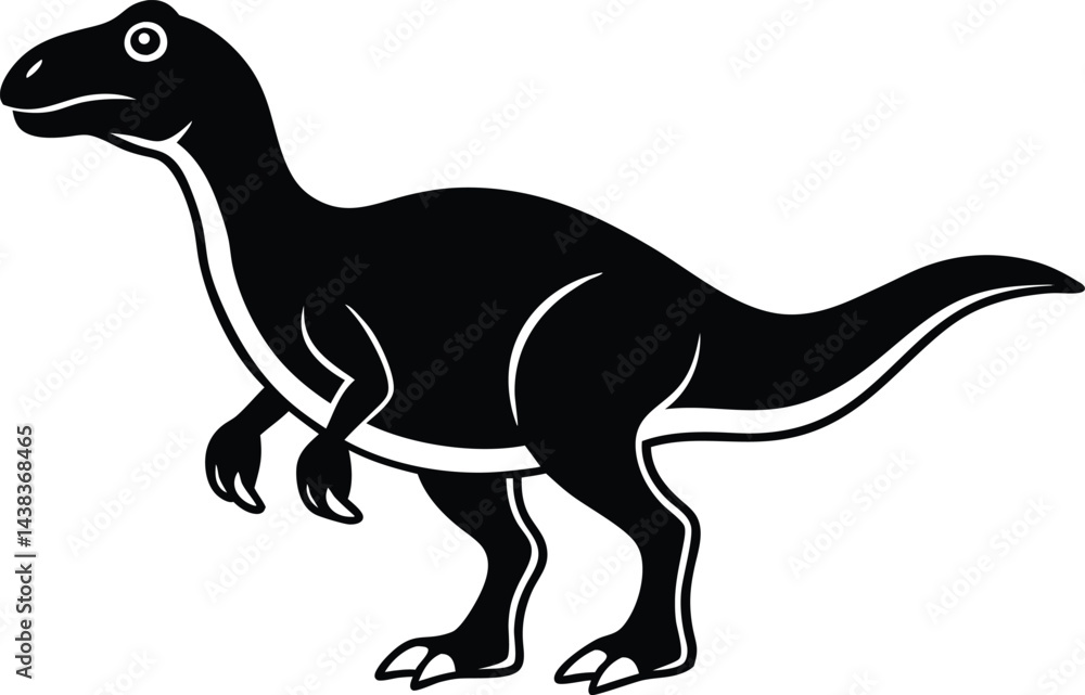 Fototapeta premium Tyrannosaurus rex dinosaur vector and Illustration of tyrannosaurus rex, black and white silhouette.