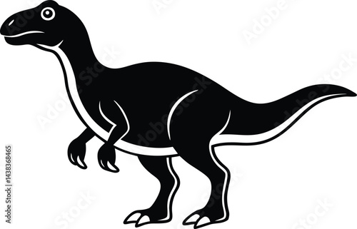 Tyrannosaurus rex dinosaur vector and Illustration of tyrannosaurus rex, black and white silhouette.
