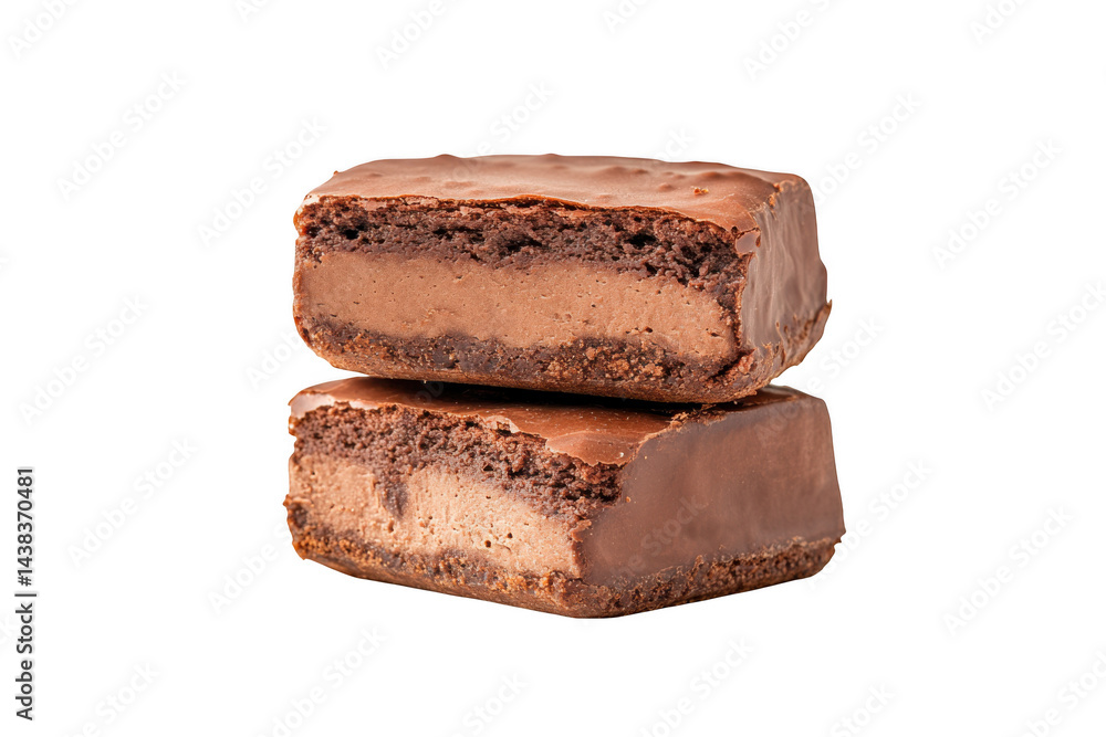 Stacked chocolate dessert bars isolated on transparent background Stacked chocolate dessert bars isolated on transparent background