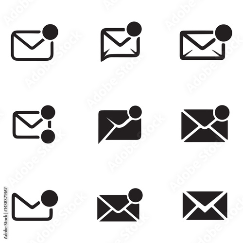 Vector Set of Email icons Features Envelope Symbols For Web And internet Communication