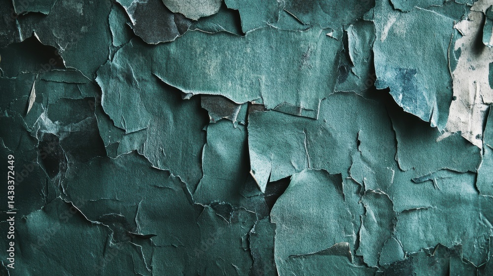 Close-up of textured, peeling paint on surface. Close-up of textured, peeling paint on surface.