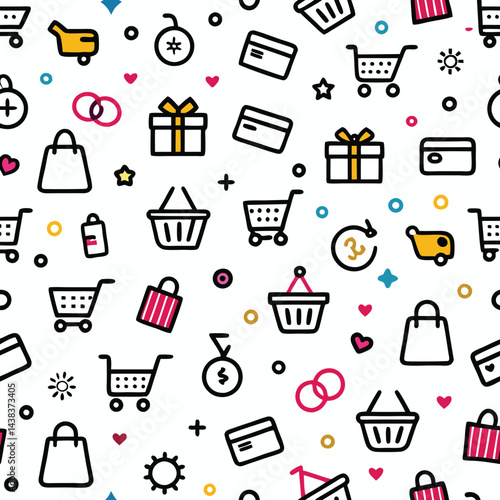 Seamless shopping pattern