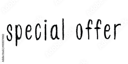 Special offer lettering Handwritten word Modern brush calligraphy Template for marketing ad, print, web, banner, poster, flyer Ink illustration