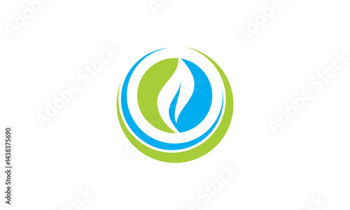 bio organic green leaf logo