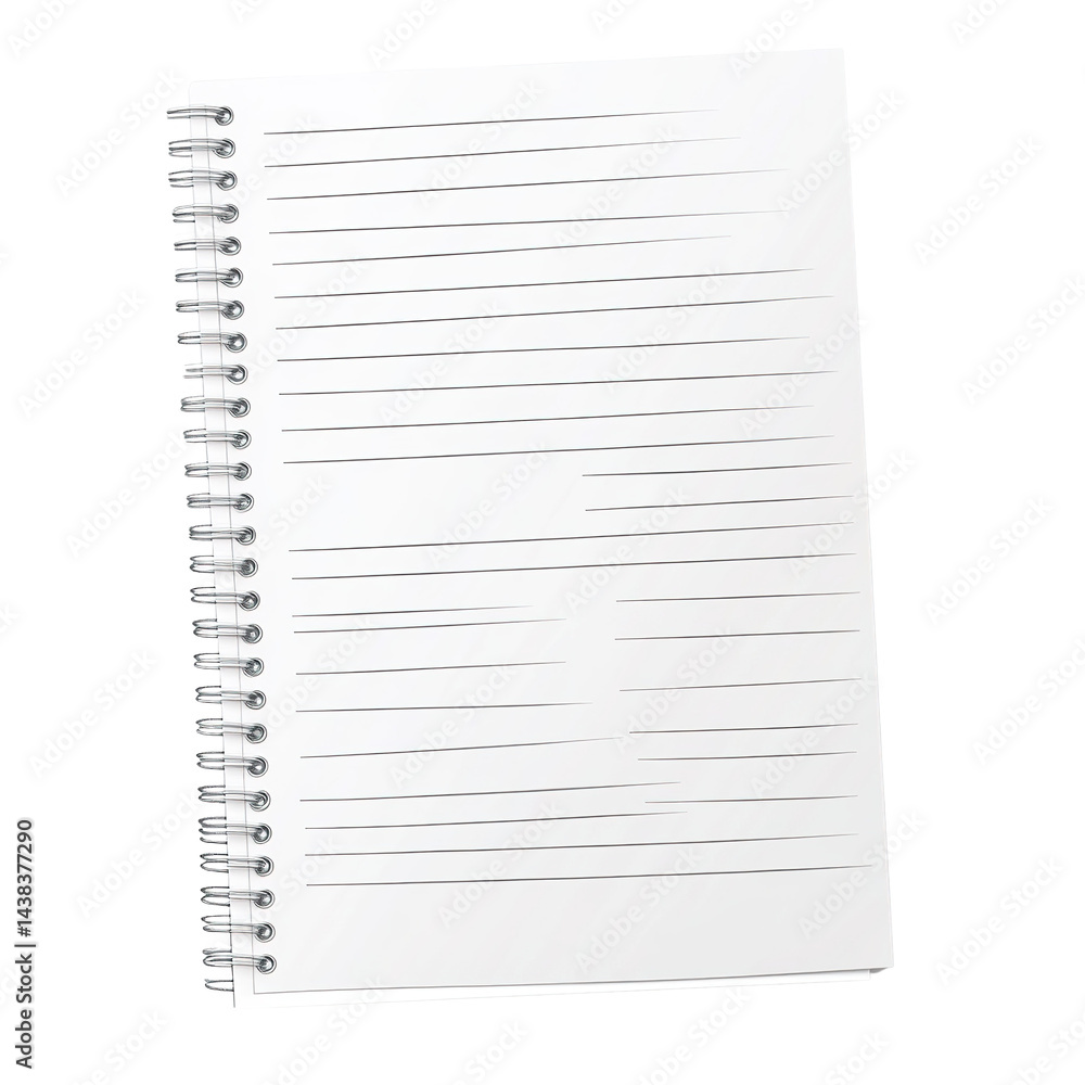 Blank spiral notebook with lined paper offers creative canvas for ideas Blank spiral notebook with lined paper offers creative canvas for ideas