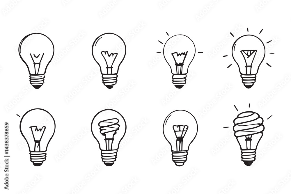 Lightbulb idea line art and black color Lightbulb idea line art and black color